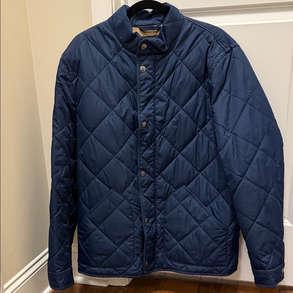 J. Crew Men's Navy Quilted Puffer Jacket